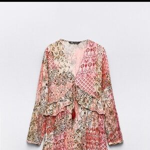Zara Pink Floral Mini Dress